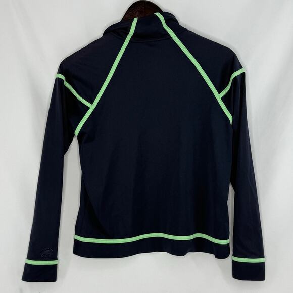 Oleg Cassini Sport Track Jacket Womens S Blue Green Zip Up Retro Y2K Athletic - Picture 2 of 5